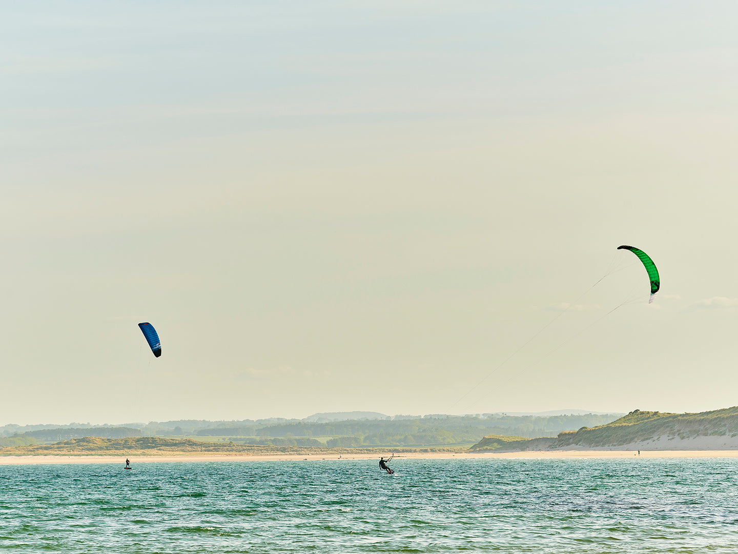 Kitesurfers, Beadnell beach, Northumberland