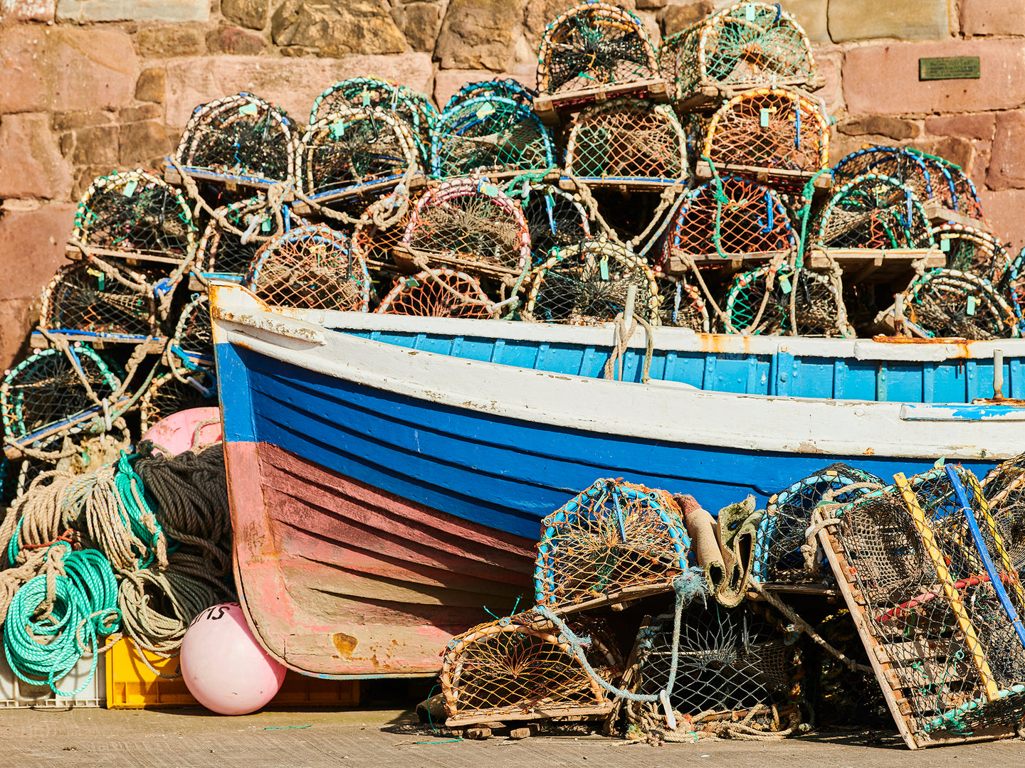 Boat & Lobster Pots, Beadnell, Northumberland coast