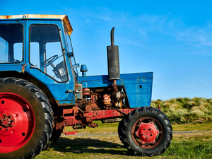 Beadnell Tractor, Northumberland coast, North East England.